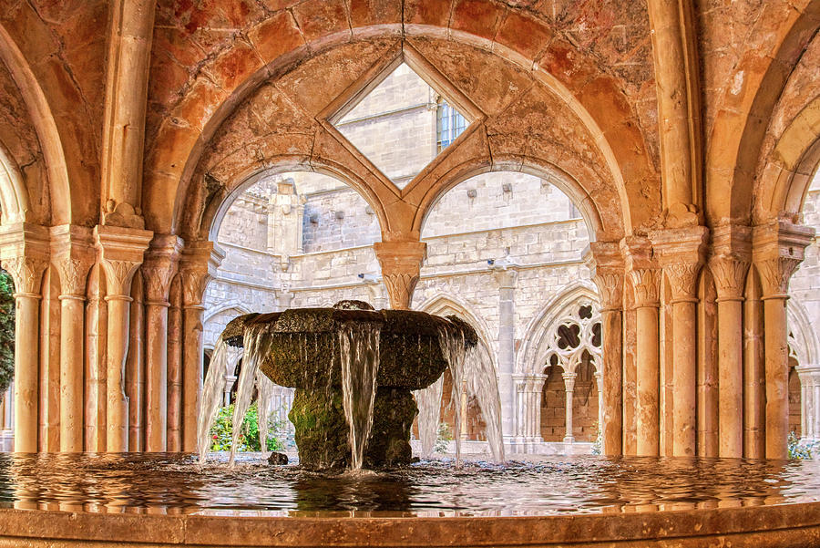 Water fountain at Poblet Monastery, Catalonia, Spain Photograph by Tatiana Travelways