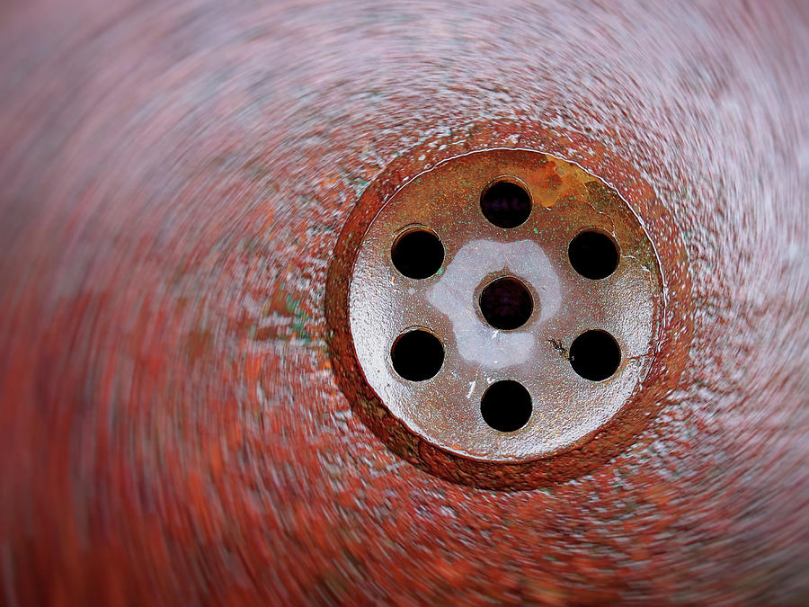 Circular Photograph - Water Fountain by Tom Druin