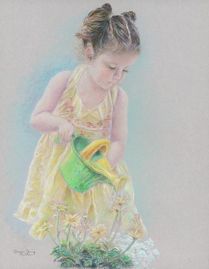 Bucket Drawing - Water Girl by Susan Camp Hilton