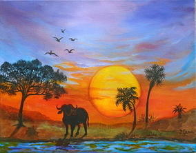 Water-hole Visitor Painting By Mara Trumbo - Fine Art America