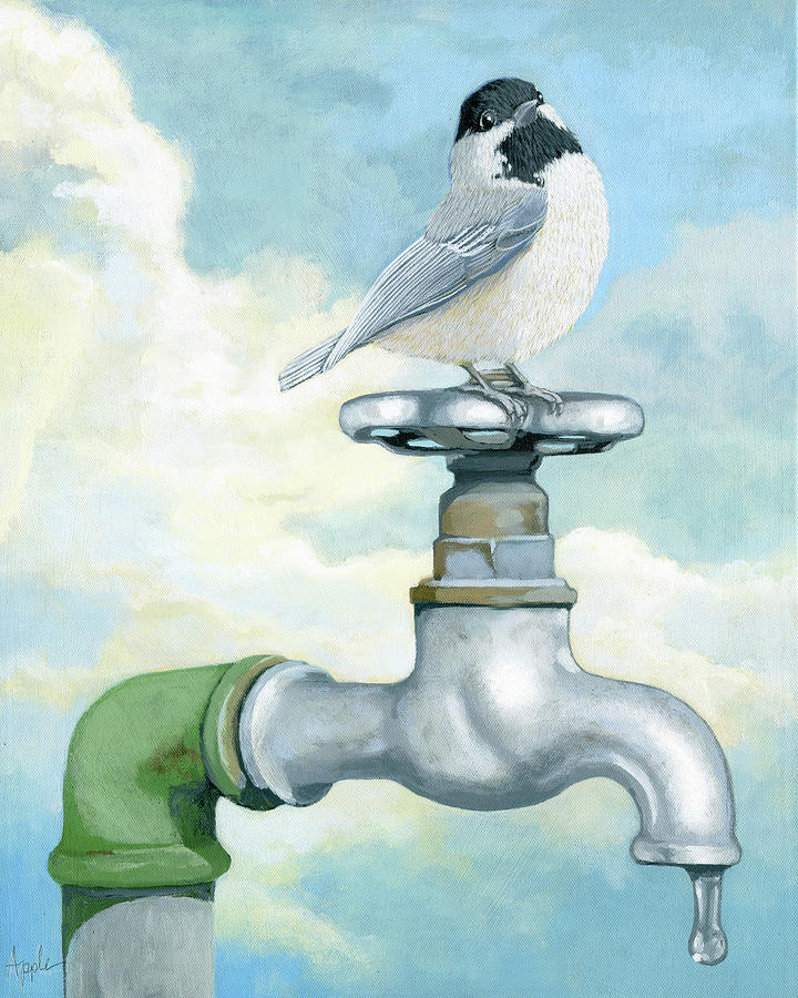 Water is Life - realistic painting Painting by Linda Apple