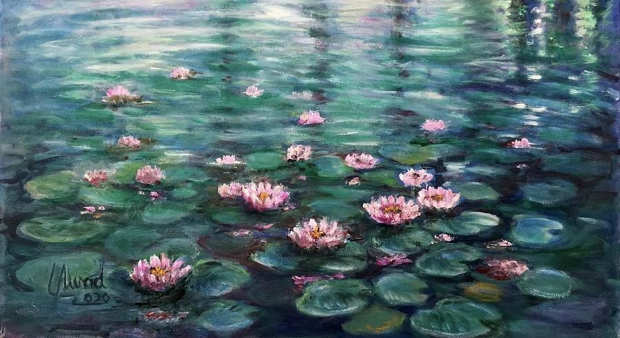 Water Lilies #2 Painting by Laila Awad Jamaleldin