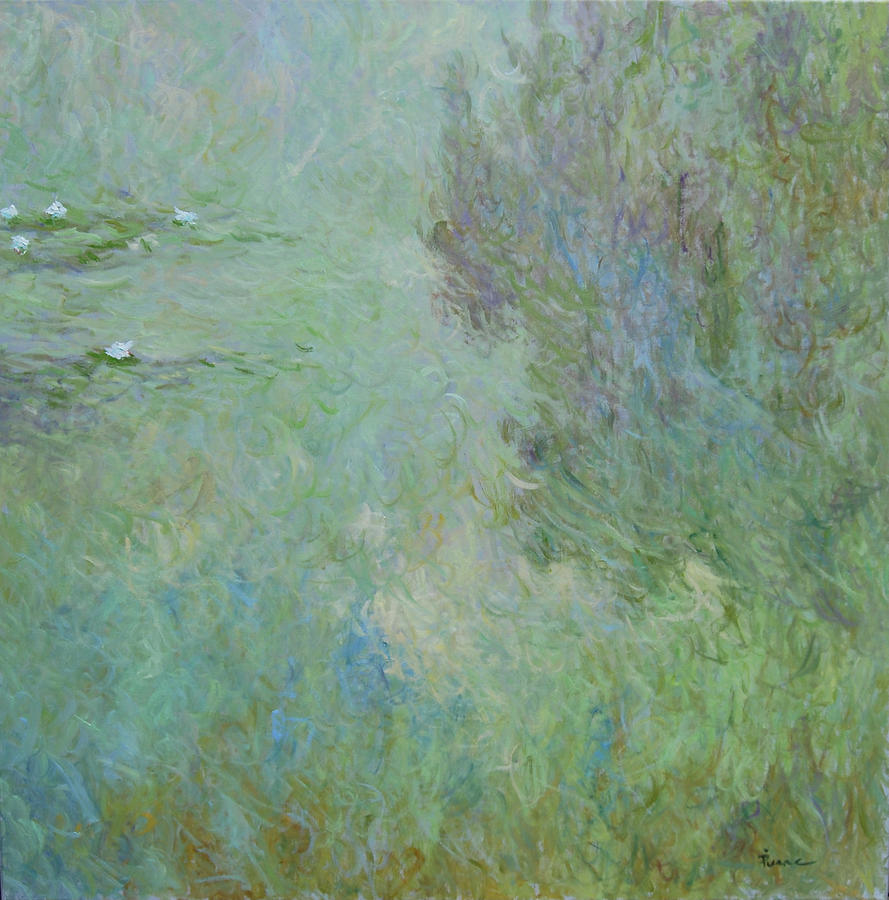Water Lilies - color the abstraction of light - 3 - Painting by Pierre Dijk