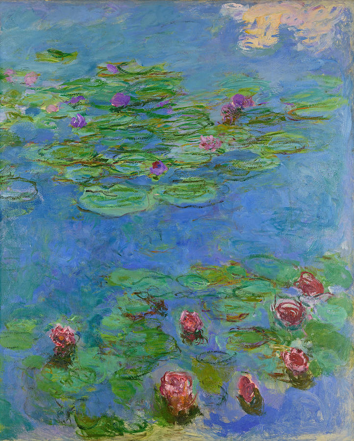 Water Lilies - detail by Claude Monet Painting by Aesthetics Store - Pixels