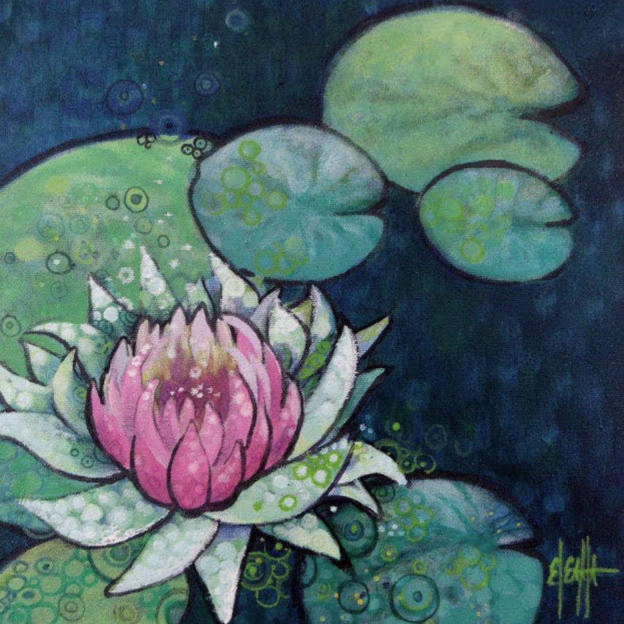 Water Lilies Painting by Eleatta Diver