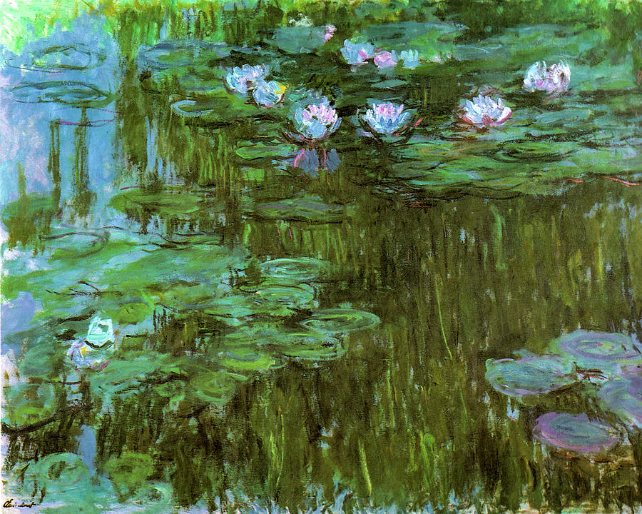 Water-lilies II 1909 Painting by Claude Monet - Pixels