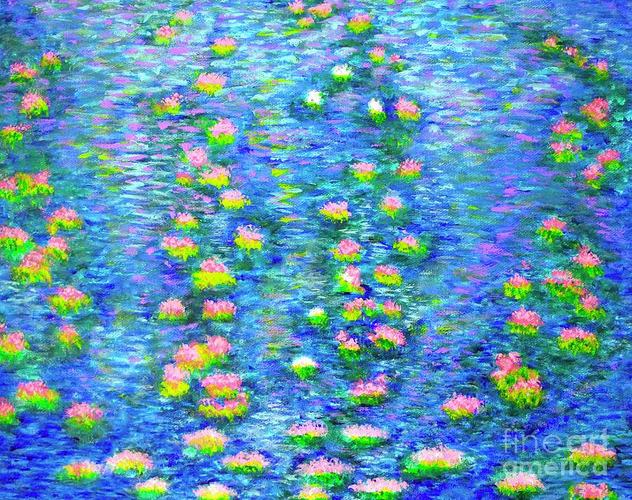 Water Lilies Monet Inspired Painting by Ann Brown
