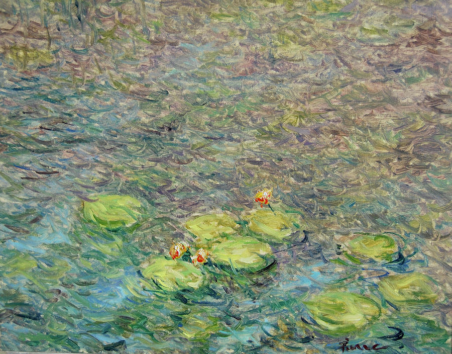Water lilies nr E.001 Painting by Pierre Dijk