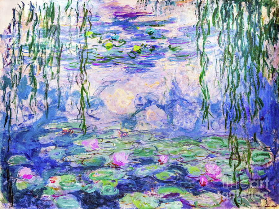 Water Lilies / Nympheas 1919 - Remastered Painting by Claude Monet - Pixels