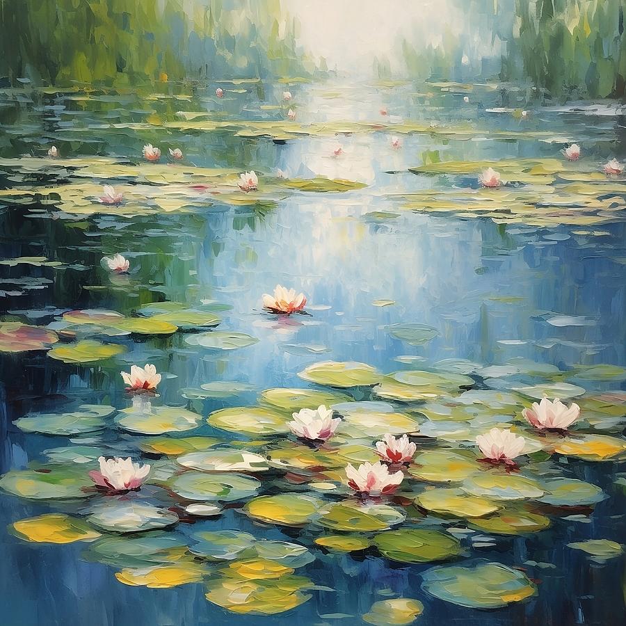 Water Lilies on the Pond Digital Art by Karyn Robinson