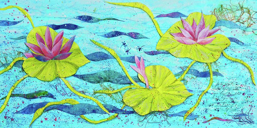 Water Lilies Panorama Painting by Carla Parris