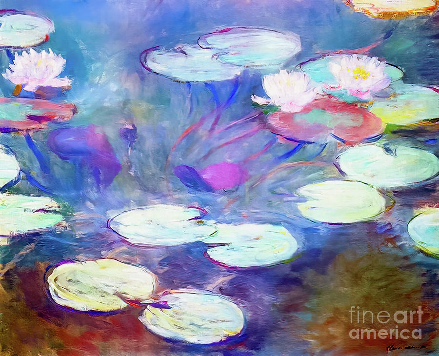 Water Lilies, Pink by Claude Monet 1899 Painting by Claude Monet