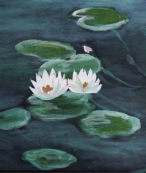 Water Lilies Painting by Pour Your heART Out Artworks