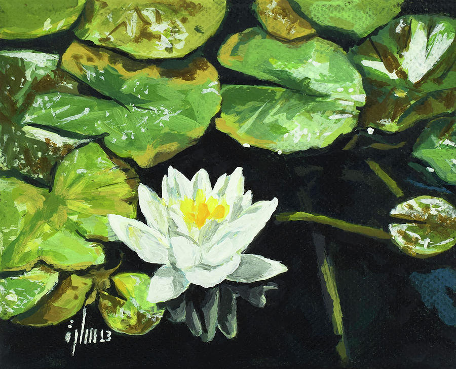Water Lily #2 Painting by Sarra Elgammal