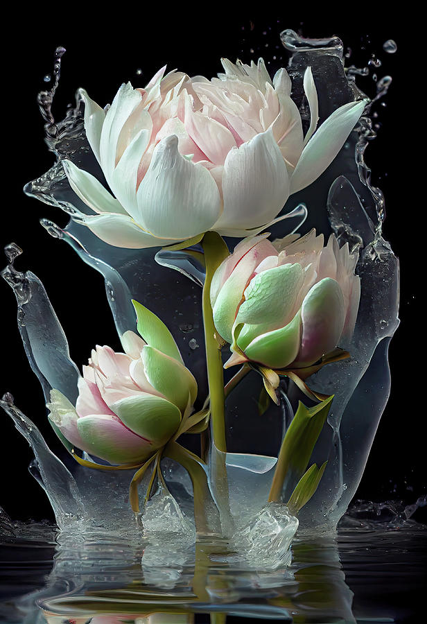 Water lily extravaganza  Digital Art by Zina Zinchik