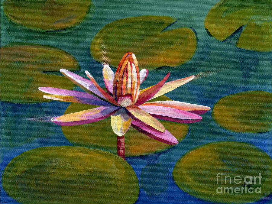 Water Lily - painting Painting by Annie Troe