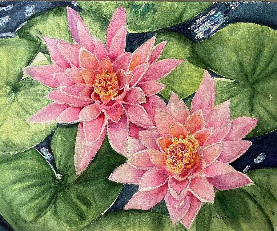 Water Lily Painting by Pamela McVeigh - Fine Art America