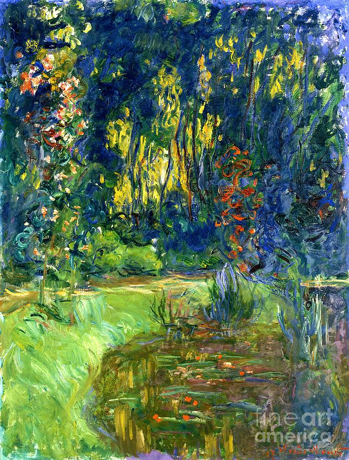 Water lily pond at Giverny Painting by Claude Monet