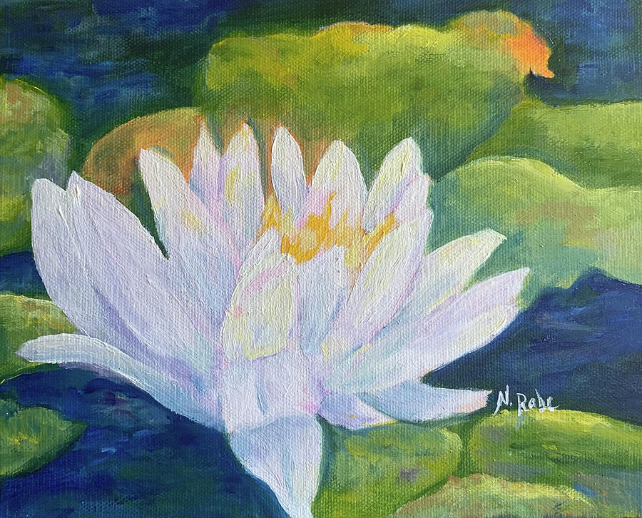 Water Lily Pond Painting by Nancy Rabe | Fine Art America