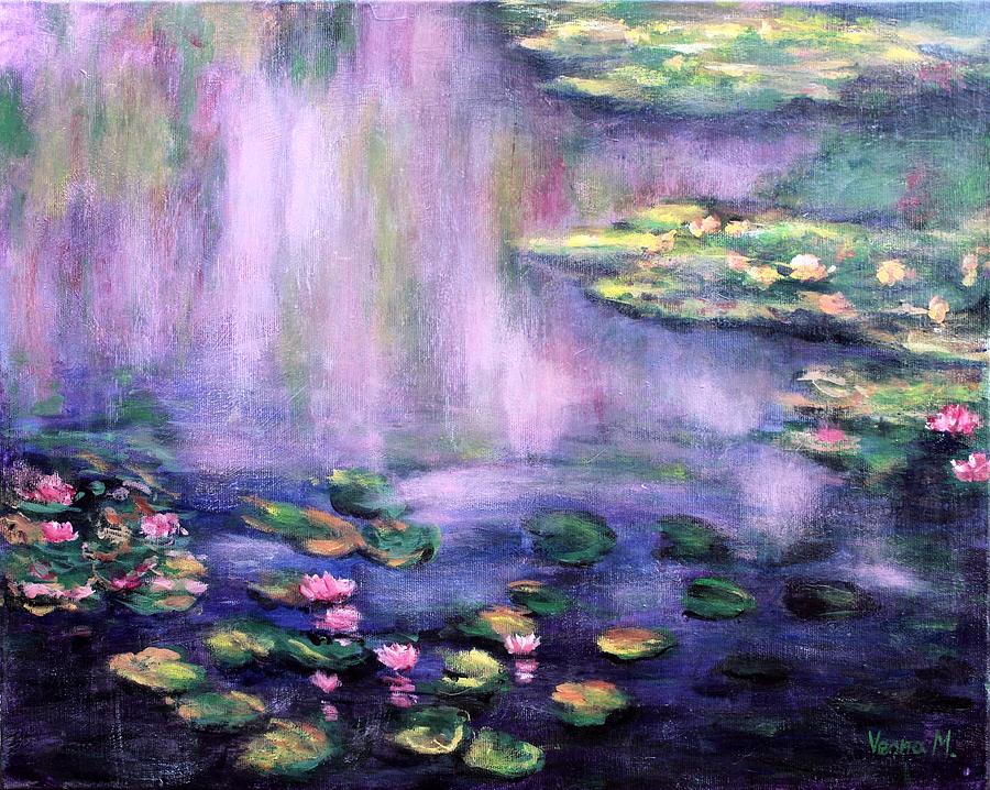 Water-Lily Pond  Painting by Vesna Martinjak