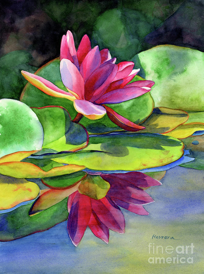 Water Lily Reflection Painting