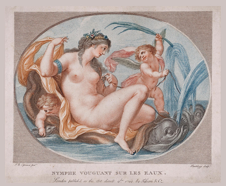 Water Nymph Drawing by Francesco Bartolozzi