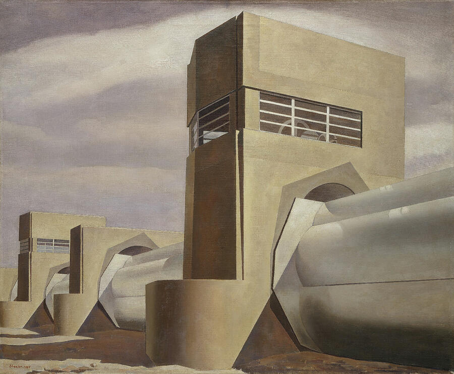 Water - Power generators at the Tennessee Valley Painting by Charles Sheeler