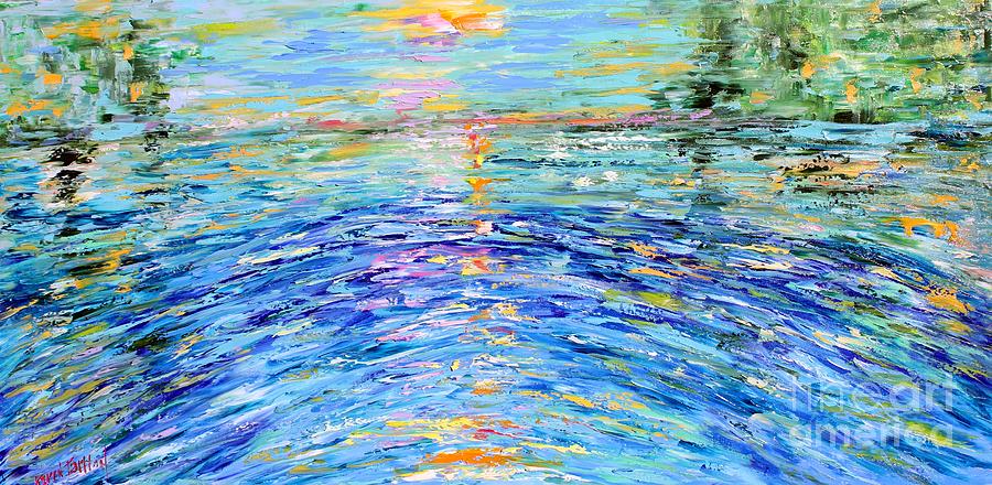 Water Reflections Abstract Painting by Karen Tarlton