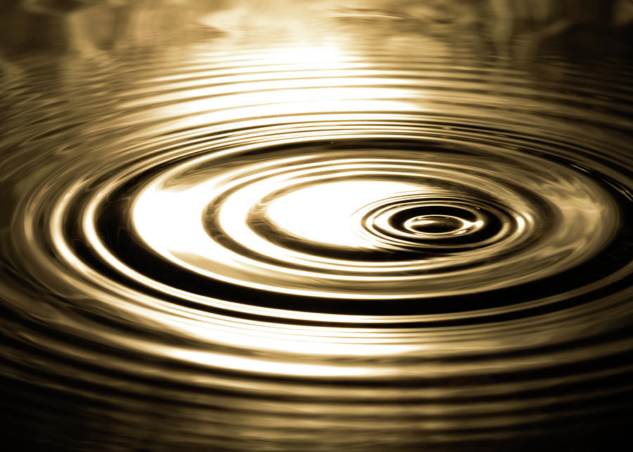Water Ripples Abstract in Gold Photograph by Amelia Pearn