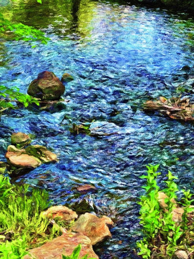 Nature Digital Art - Water Rocks and Ripples by Pamela Storch