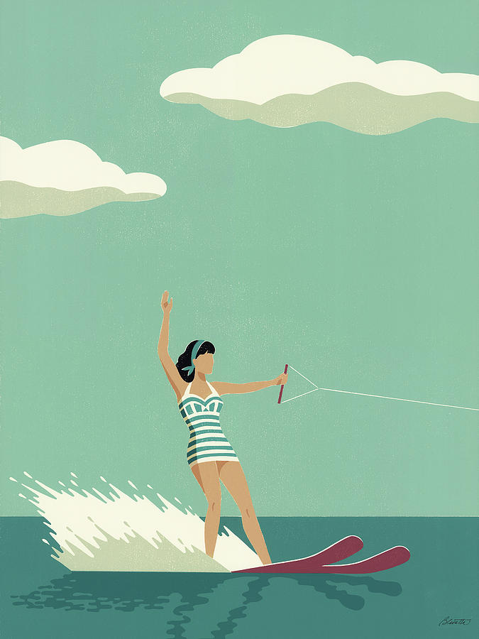 Water Skier Digital Art By Mary Lynn Blasutta Fine Art America