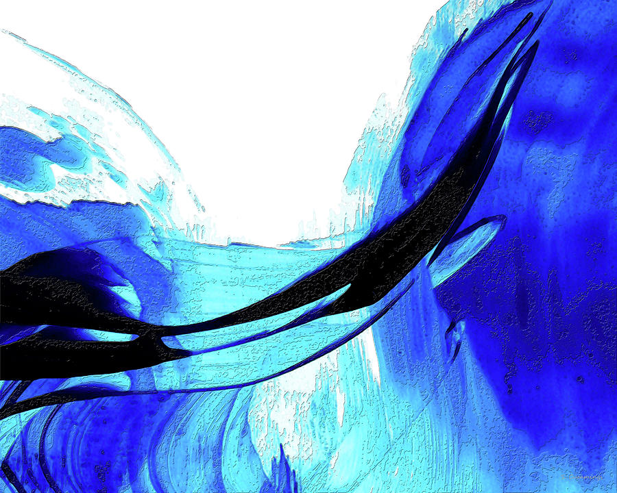 Water Tight 18 Blue Wave Art Painting by Sharon Cummings