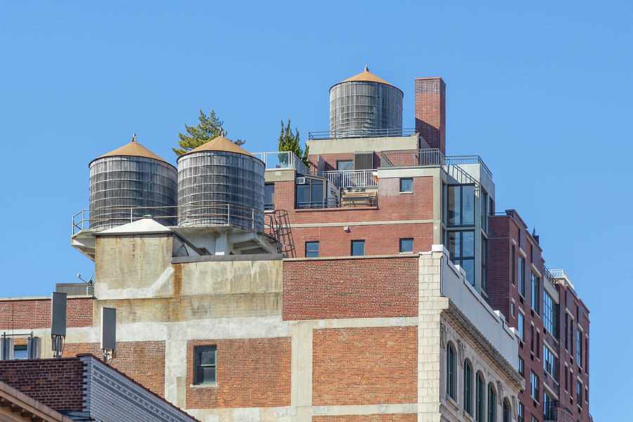Water Tower Roofscape Photograph by Cate Franklyn