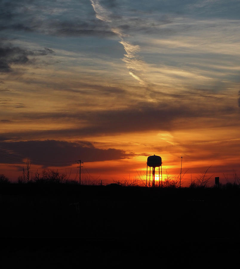 Water Tower Sunset Photograph by Ginger Repke