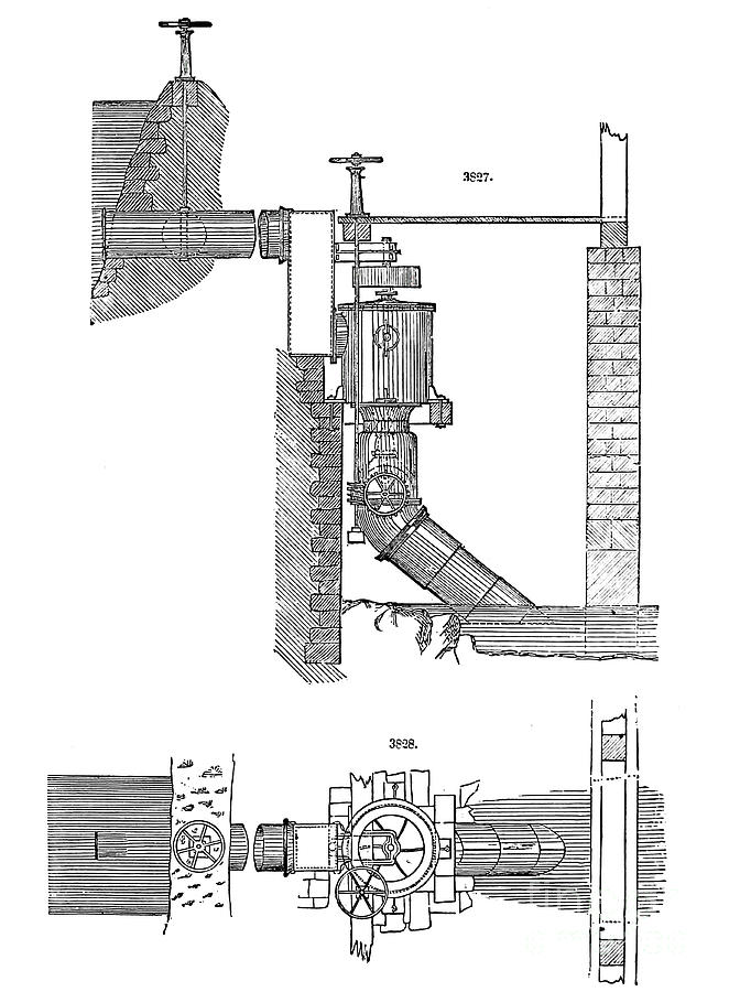 Water wheel b6 Drawing by Historic Illustrations - Fine Art America