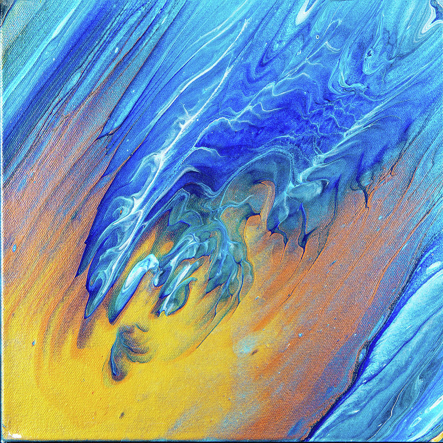 Water Wrath - Colorful Flowing Liquid Marble Abstract Contemporary Acrylic Painting Digital Art by Sambel Pedes