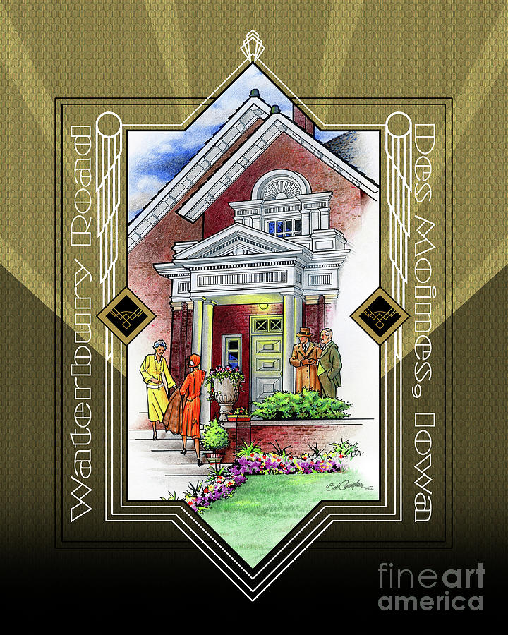 Opulence on Waterbury Road, Des Moines Drawing by Cunningham Studio