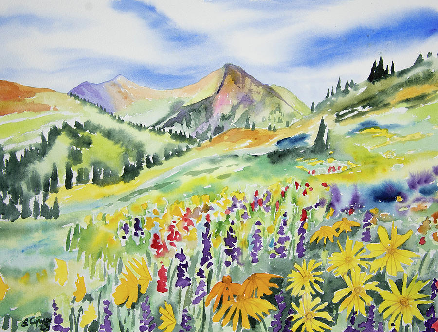 Watercolor - A Perfect Summer Morning Near Crested Butte Painting by Cascade Colors