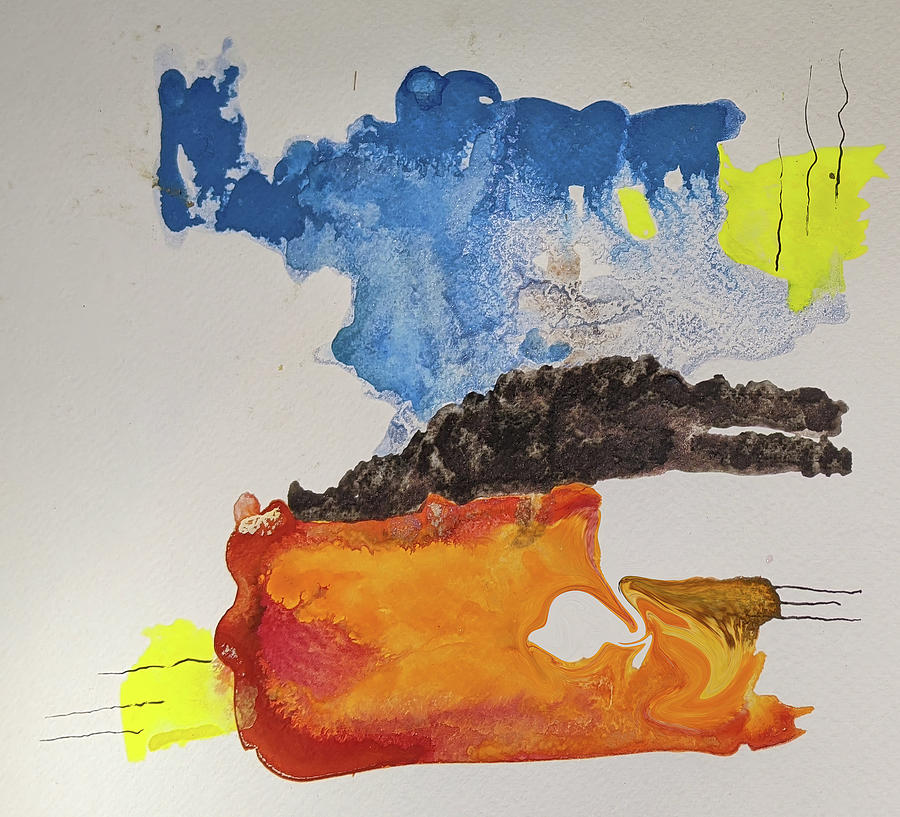 Watercolor Abstract CAC day 52 Painting by Cathy Anderson