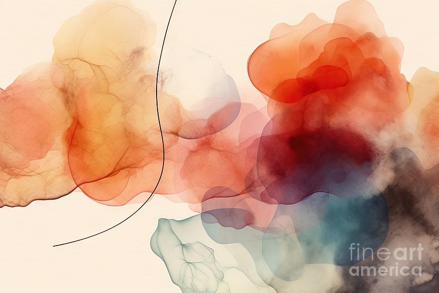 Abstract Painting - Watercolor abstract design wallpaper by N Akkash