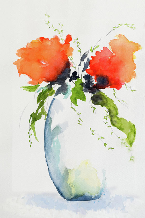 Watercolor Abstract Flowers  Painting by Mary Lynn Giacomini