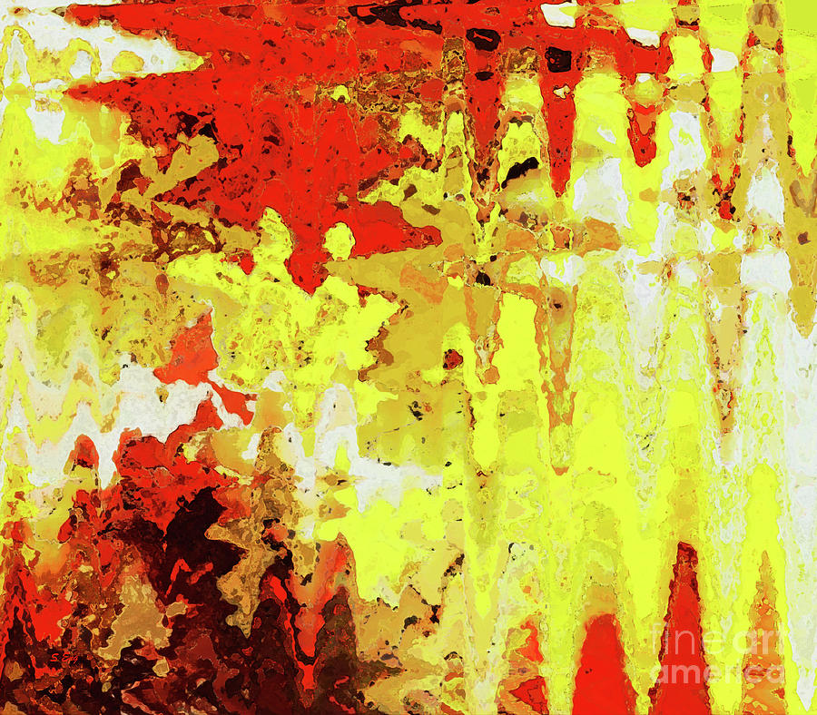Watercolor Abstract Pattern Red and Yellow Mixed Media by Sharon Williams Eng