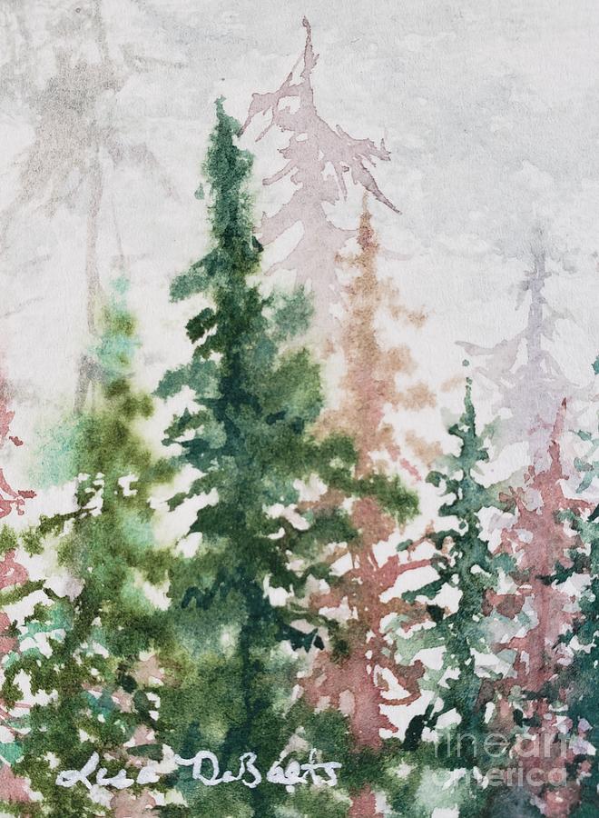 Watercolor abstract Sprinkle Trees Painting by Lisa Debaets