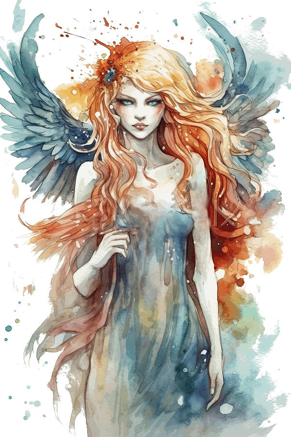 Watercolor Angel Digital Art by Kaylee Mason