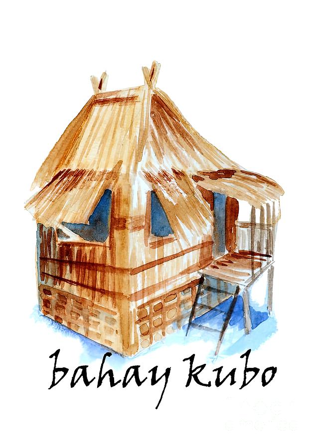 Watercolor Bahay Kubo Art Painting by Mary Ian | Fine Art America