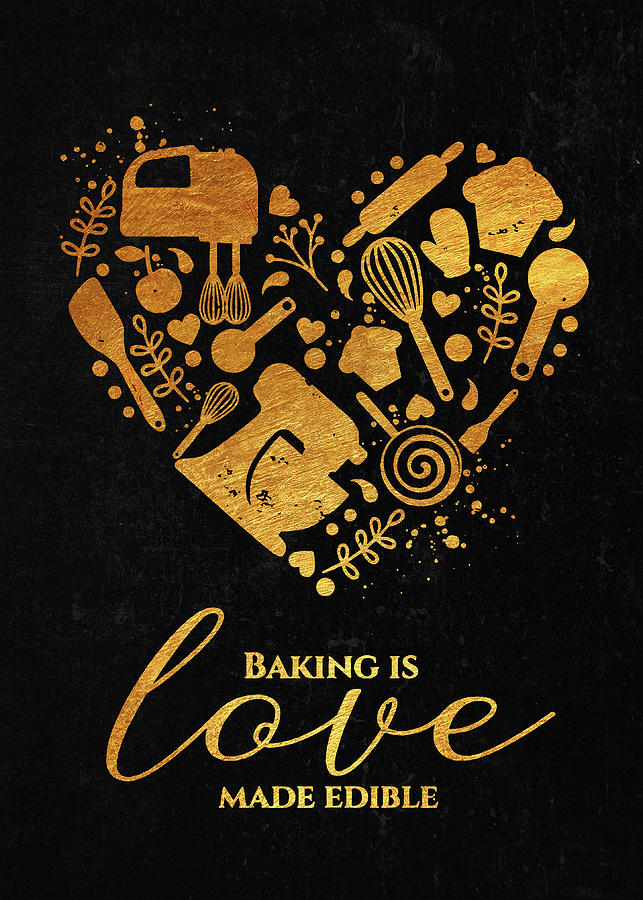 Watercolor Baking Is Love Made Edible Quote Watercolor Print Family