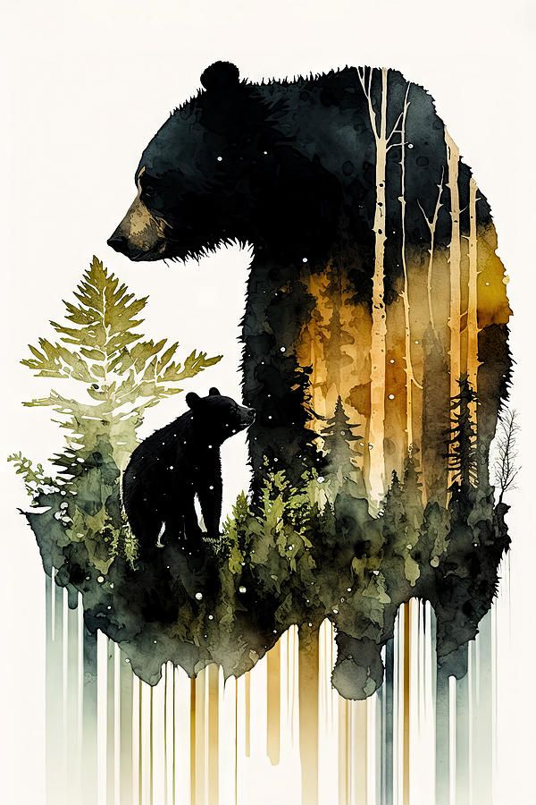 Watercolor Bear Two Digital Art by Eros Deconstructed - Fine Art America