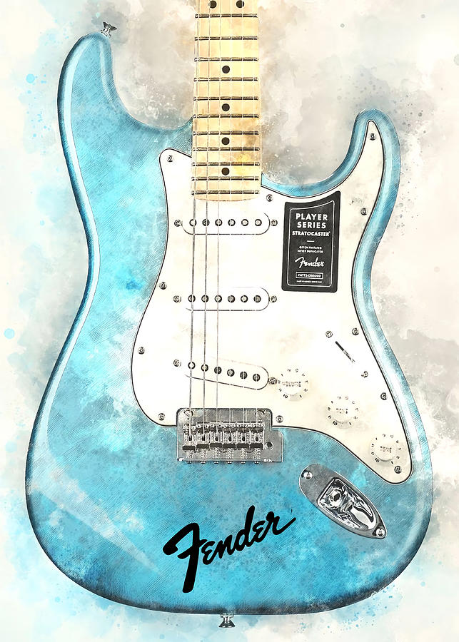 Watercolor Blue Guitar Poster Painting by Morris Jackson - Fine Art America