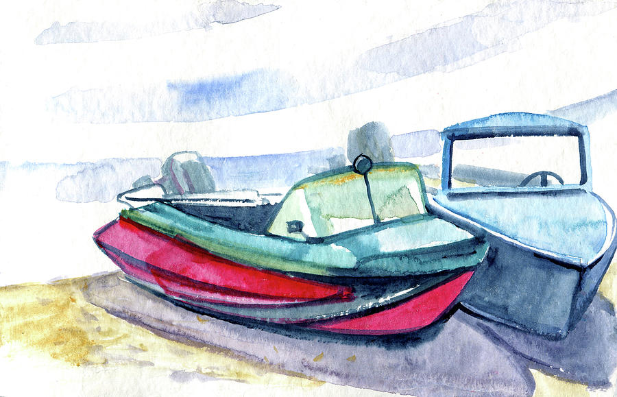 Watercolor Boat Painting Digital Art by Sambel Pedes