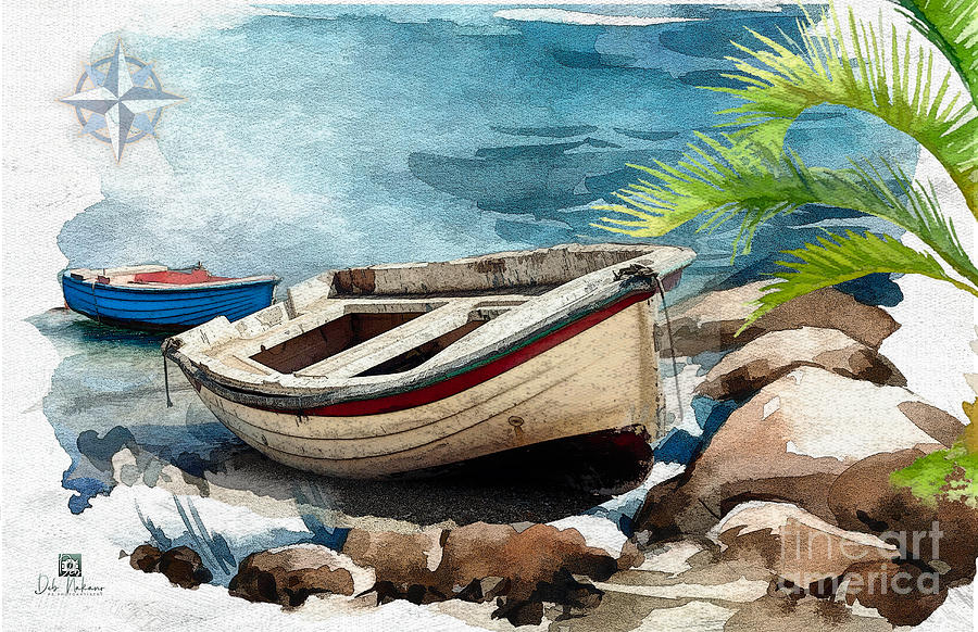 Watercolor Boats Digital Art by Deb Nakano
